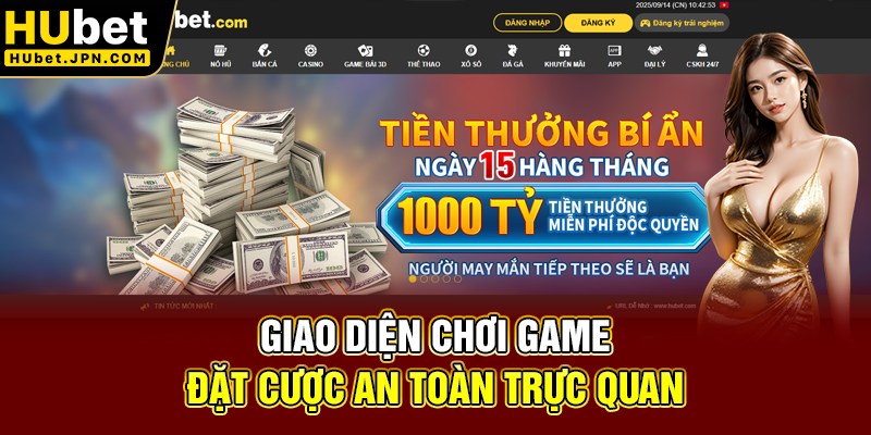 Giao diện chơi game, đặt cược an toàn. trực quan